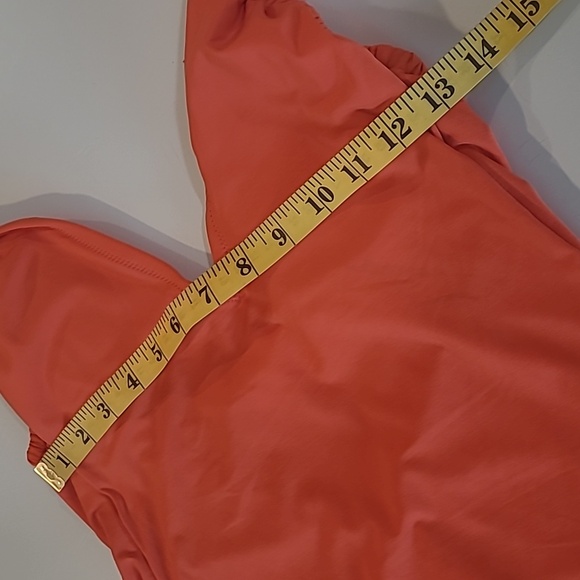 EUC KONA SOL Bright Orange 1 Piece Plunge Adjustable Strap Bathing Suit - Picture 9 of 12